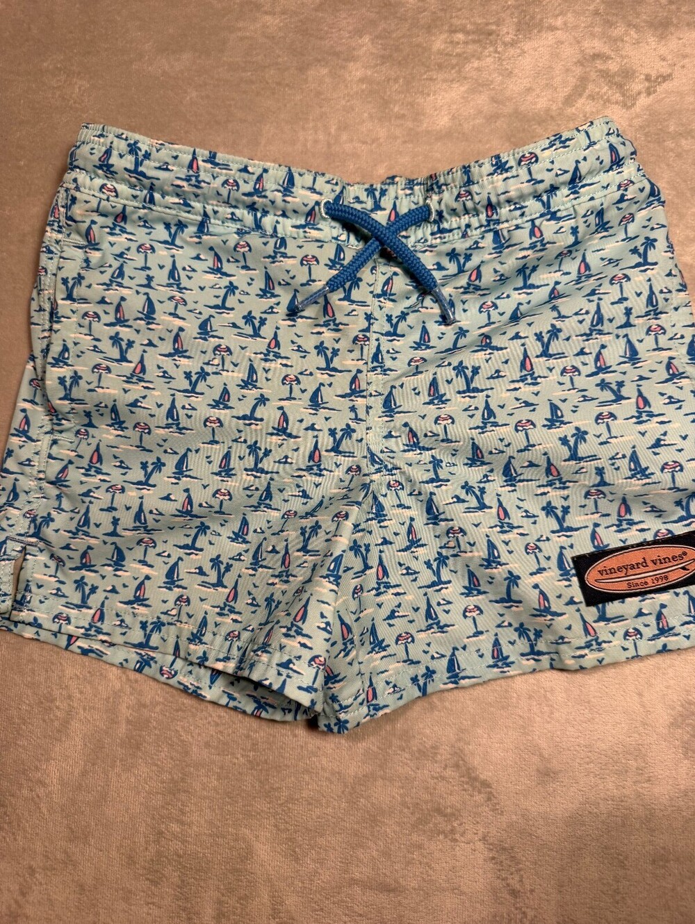 Vineyard Vines Toddler Swim Trunks 2T Blue Sailboat Print
